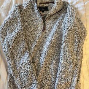 True Grit Men's Zip Up Sherpa Sweater - Gray